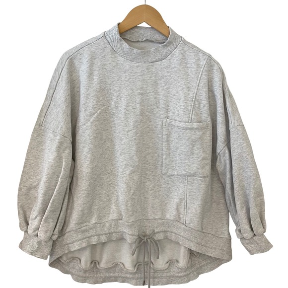 NAP Loungewear Gray Mock Neck Sweatshirt Pullover Pocket Drawstring Women's Top - Picture 1 of 8